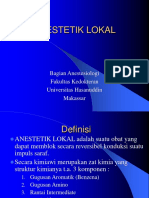 Anestetik Lokal: Bagian Anestesiologi Fakultas Kedokteran Universitas Hasanuddin Makassar