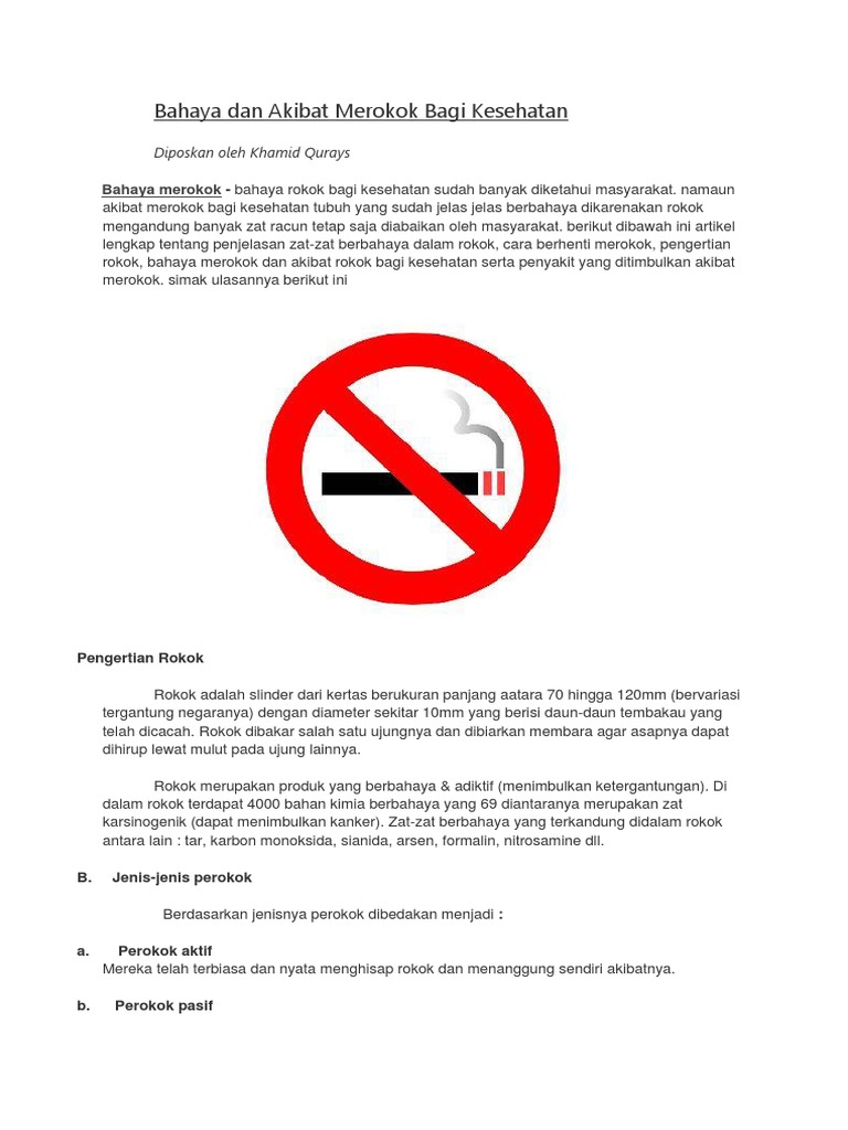 Bahaya Merokok