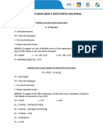 Fórmulas de descuento bancario y racional