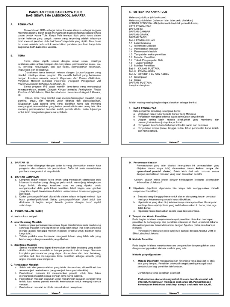 Layout Karya Tulis | PDF