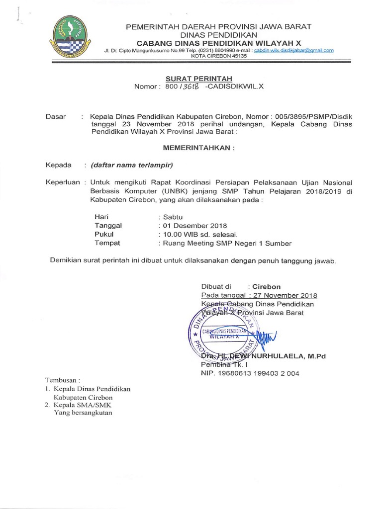 Kop Surat Dinas Pendidikan Kota Cirebon - Contoh Kop Surat
