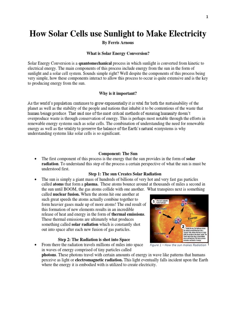 How Solar Cells Convert Sunlight to Energy | PDF | Atoms | Electron