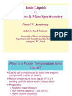 Armstrong Lecture Ionic Liquids in Separations and Mass Spe