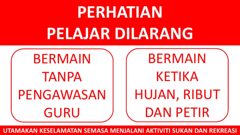 papan tanda keselamatan di sekolah