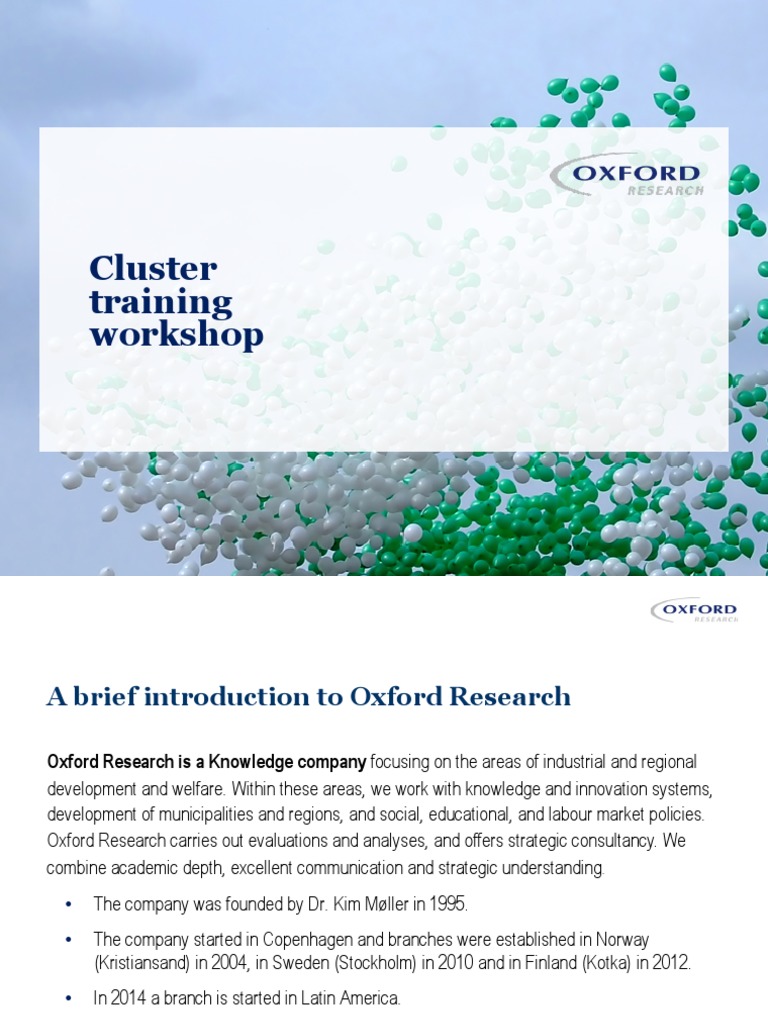 Cluster Development Training Workshop | PDF | Scandinavia | Innovation
