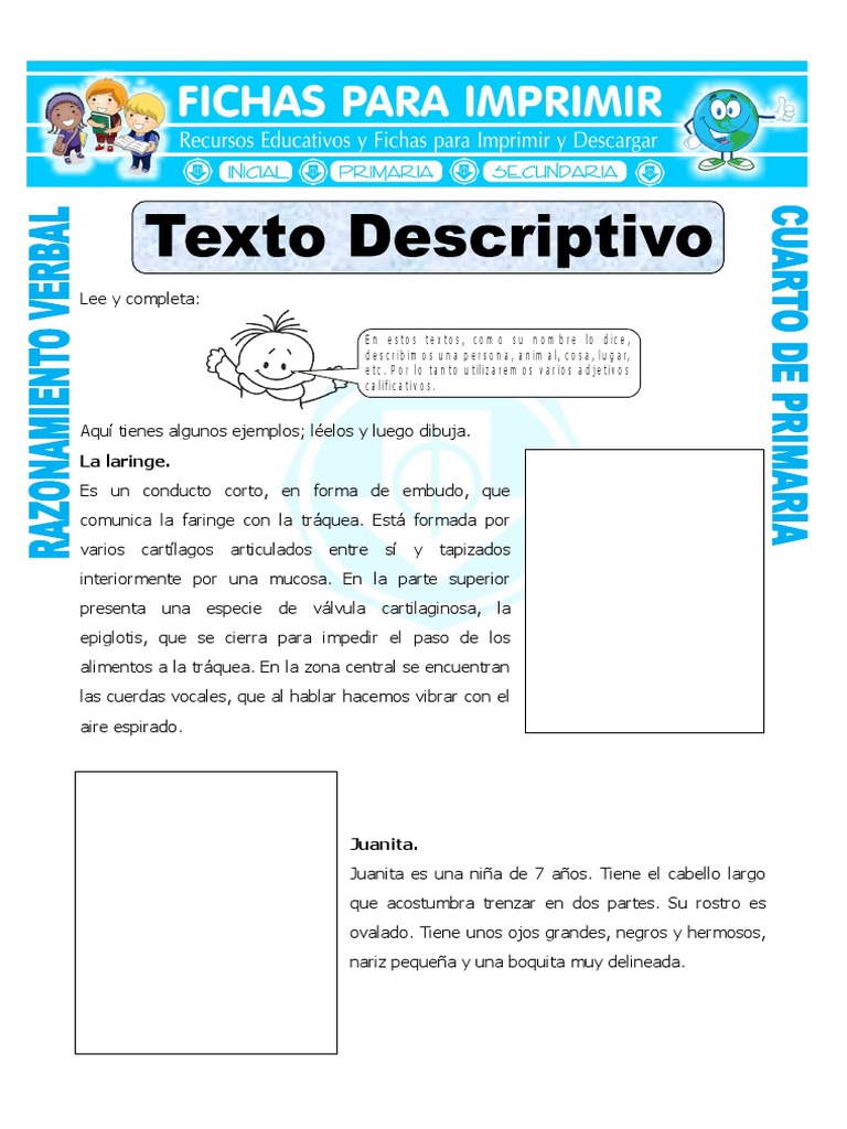 Ejemplos de Textos Descriptivos para Niños | PDF | Fisiologia Animal ...
