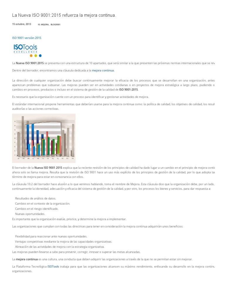 Mejora Continua según ISO 9001:2015 | PDF | Gestión de la calidad ...