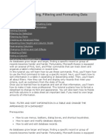 MS Access-Finding, Filtering and Formatting Data