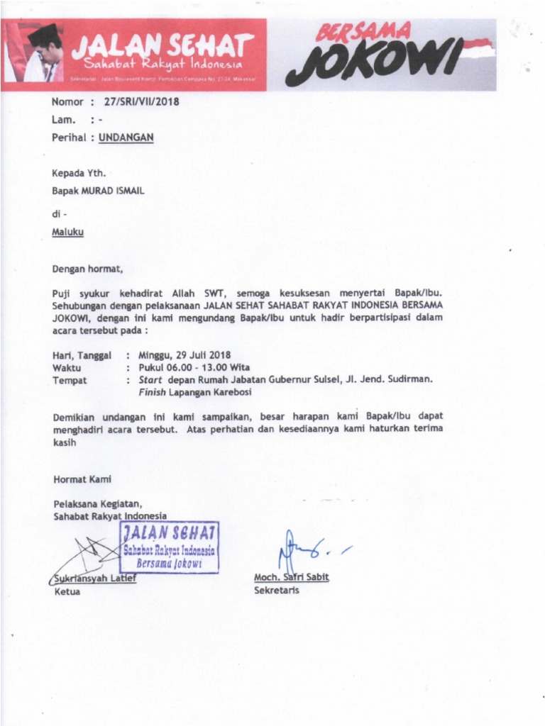 75 Contoh Undangan Acara Jalan Sehat Gratis Terbaru