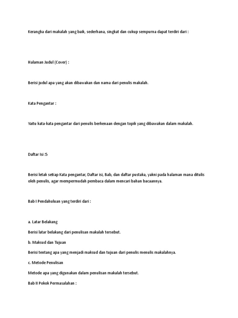 Kerangka Makalah Doc