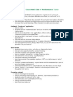 Appendix 1: Characteristics of Performance Tasks: Essential and Valid
