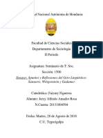 Apuntes y Reflexiones Del Giro Lingüístico: Sausurre, Wittgenstein y Gadamer