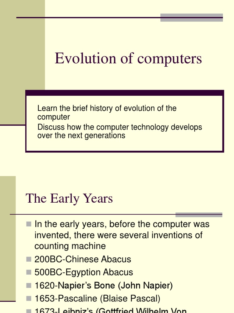 Evolution of Computers Overview | PDF | Integrated Circuit | Microprocessor