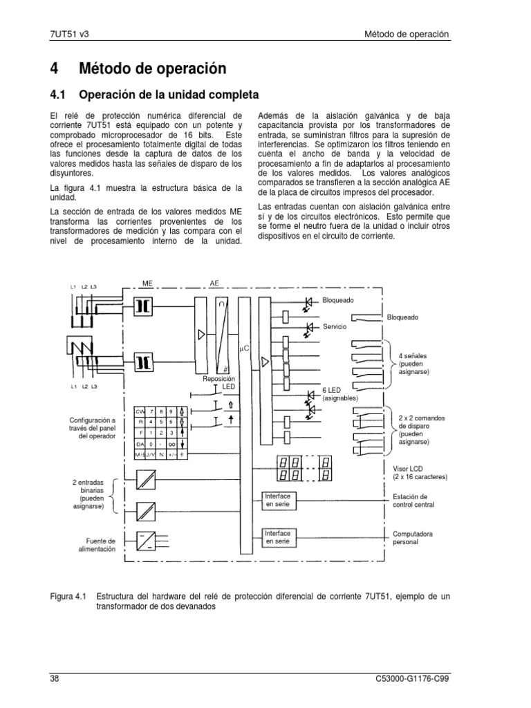 Funcionamiento Protec. Diferencial 7UT51 - 4 - Español | PDF ...