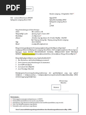 Contoh Surat Lamaran Cpns Lampung Barat Pdf
