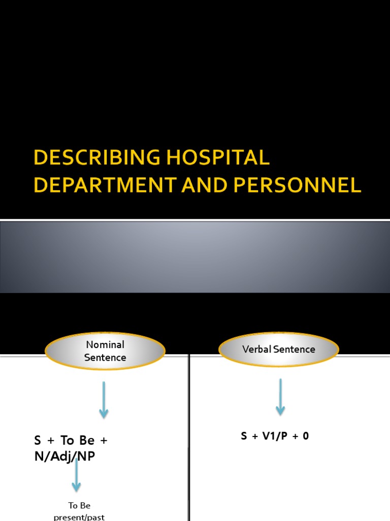 Describing Hospital Department and Personnel PDF Nursing Hospital