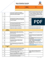 Robot Reliability Checklist