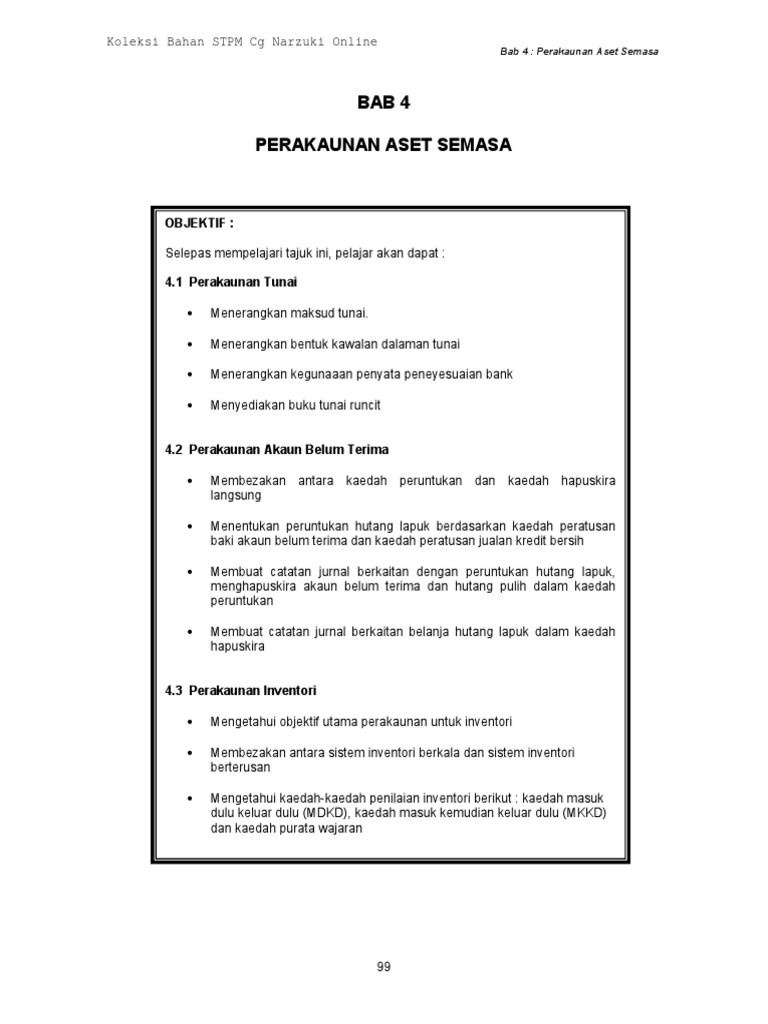 Bab 4 Perakaunan Aset Semasa Pdf Pdf