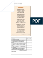 Evaluación recitación poema recursos aprendidos