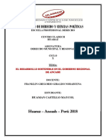 El Desarrollo Sostenible en El Gobierno Regional de Ancash