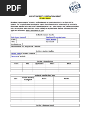 Security Incident Investigation Report Sample