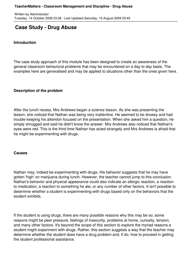 case study of substance abuse patient