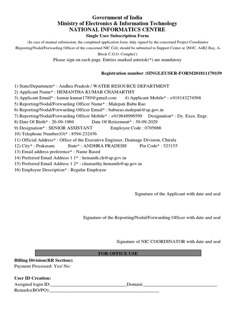NIC Single User Subscription Form | PDF | Computer Virus | Cyberwarfare