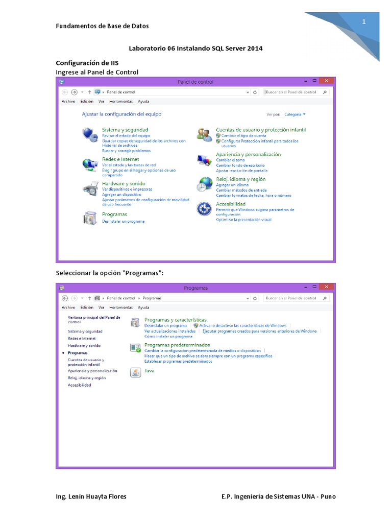 Laboratorio 06 Instalando SQL Server 2014 | PDF | Servidor SQL de ...