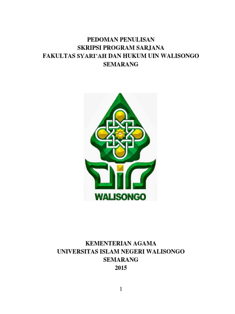 Pedoman Penulisan Skripsi Fsh Uin Walisongo Docx