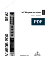 BEHRINGER REV2496 MIDI Implementation Guide