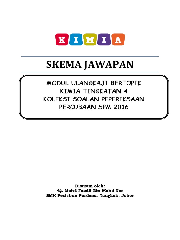 Skema Jawapan Modul Ulangkaji Form 4 | Mole (Unit) | Ion