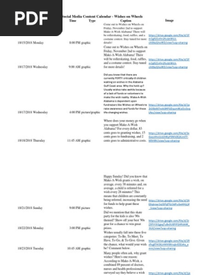 social media content calendar