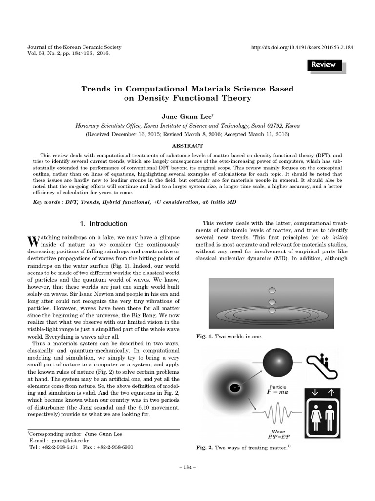 Trends in DFT for Materials Science | PDF | Density Functional Theory ...