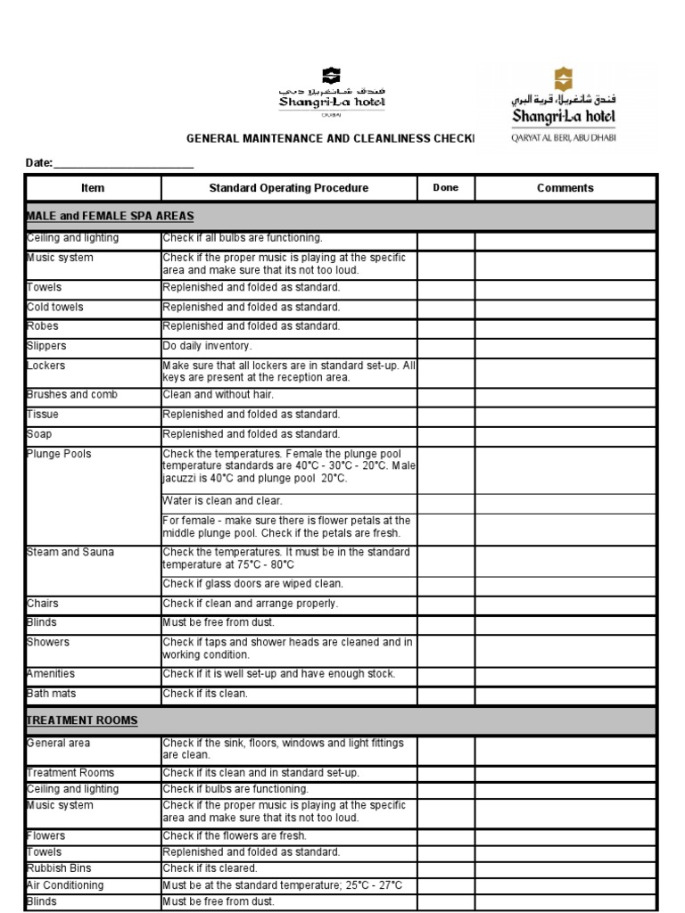 Locker Checklist PDF Swimming Pool Shower