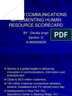 Verizon Communications Implementing Human Resource Scorecard