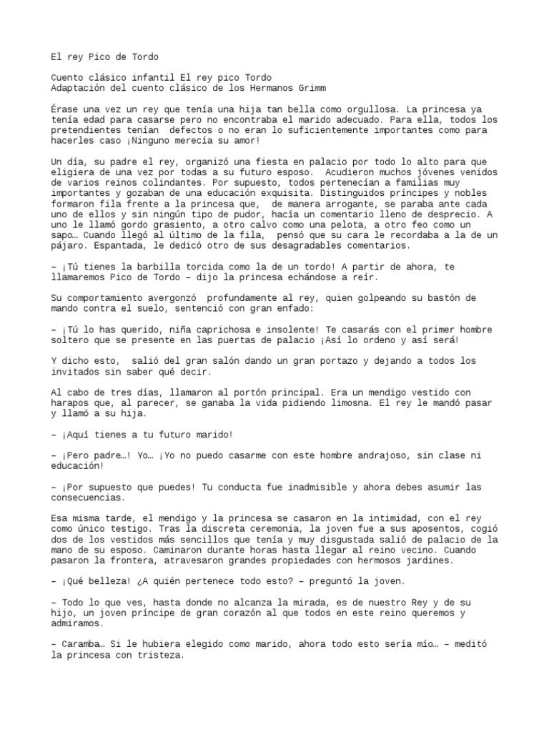 El Rey Pico de Tordo | PDF