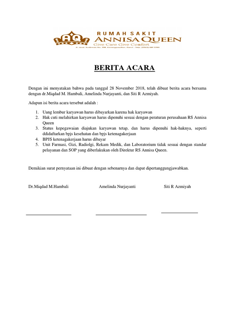 Contoh Surat Berita Acara Lembur Download Kumpulan Gambar