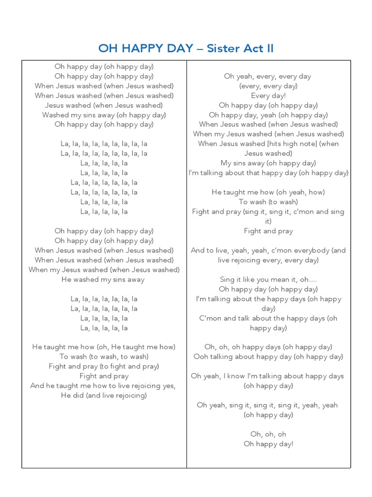 Oh Happy Day TEXT PDF