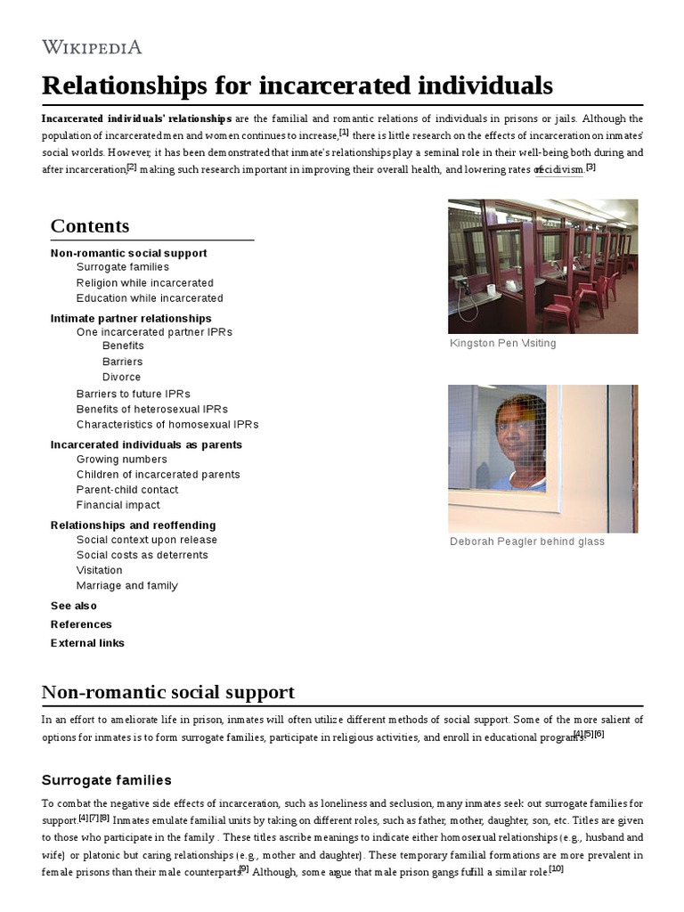 Relationships For Incarcerated Individuals | PDF | Recidivism | Prison