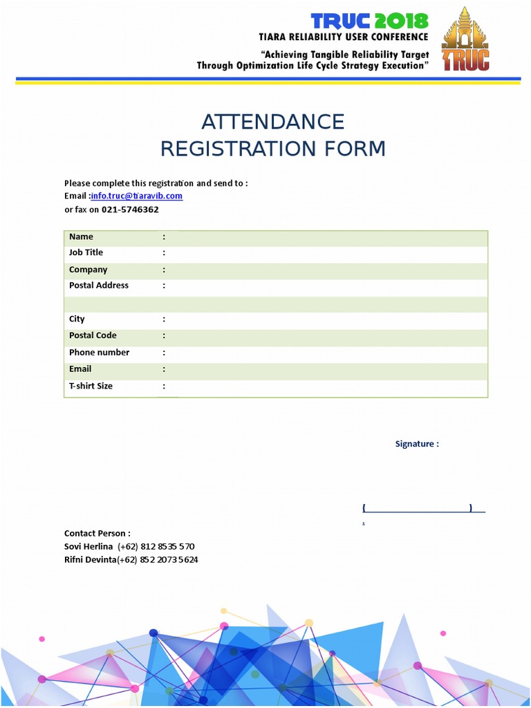 Attendance Registration Form | PDF