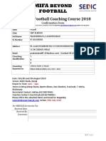 Grassroot Football Coaching Course 2018: Confirmation Form