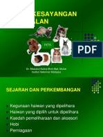 Kuliah 1 Pengenalan - Umum2017 SEJARAH DAN PERKEMBANGAN HAIWAN KESAYANGAN