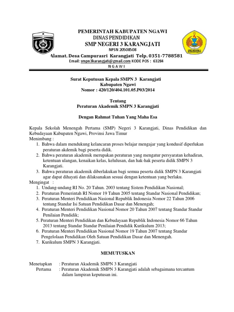 Peraturan Akademik Smp Pdf