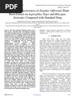 Antifungal Effectiveness of Zingiber Officinale Plant Root Extract On Aspergillus Niger and Rhizopus Stolonifer Compared With Standard Drug