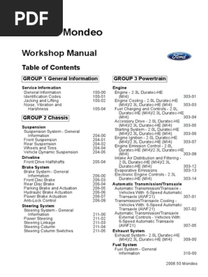 Manual de Service Ford Mondeo MK4 | PDF | Suspension