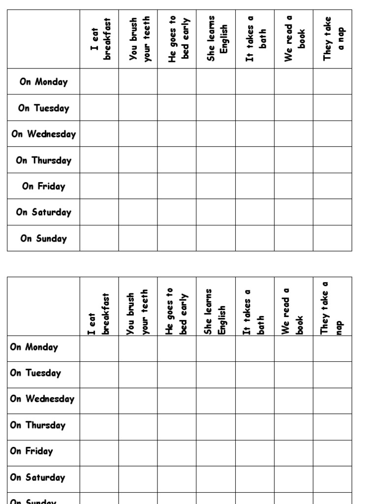 Daily Routine Activities for Kids | PDF | Sports | Leisure