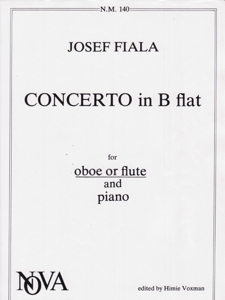 Josef FIALA Oboe Concerto in B MajorOboe Solo PDF Concerto