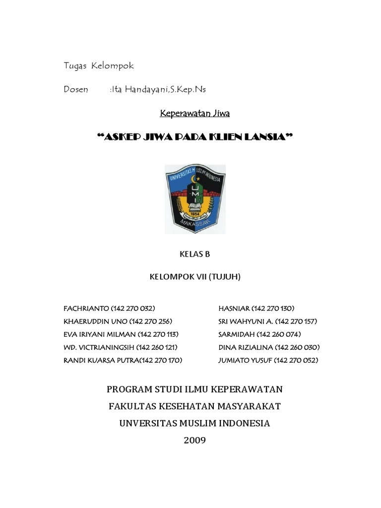 ASKEP JIWA LANSIA