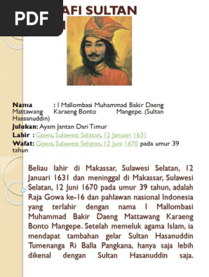Biografi Sultan Hasanuddin