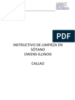 Instructivo de Limpieza de Sótano